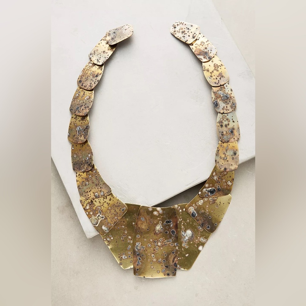 Sibilia Anthropologie Collar Necklace Brass Statement Larkshield Argentina
